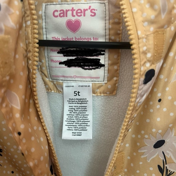 Carters girls 5T light jacket - Picture 3 of 3
